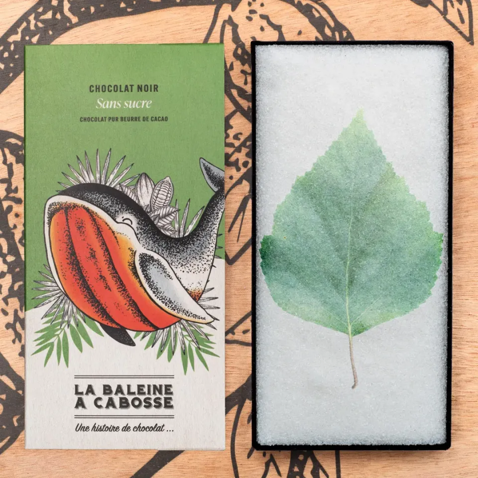 La Baleine à Cabosse sans sucre tablette chocolat noir 76%