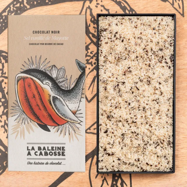 La Baleine à Cabosse tablette chocolat noir 76% sel vanille Mayotte