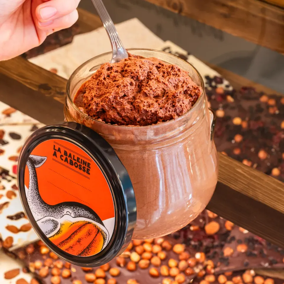 La Baleine à Cabosse mousse au chocolat pot 330g 3/4 personnes