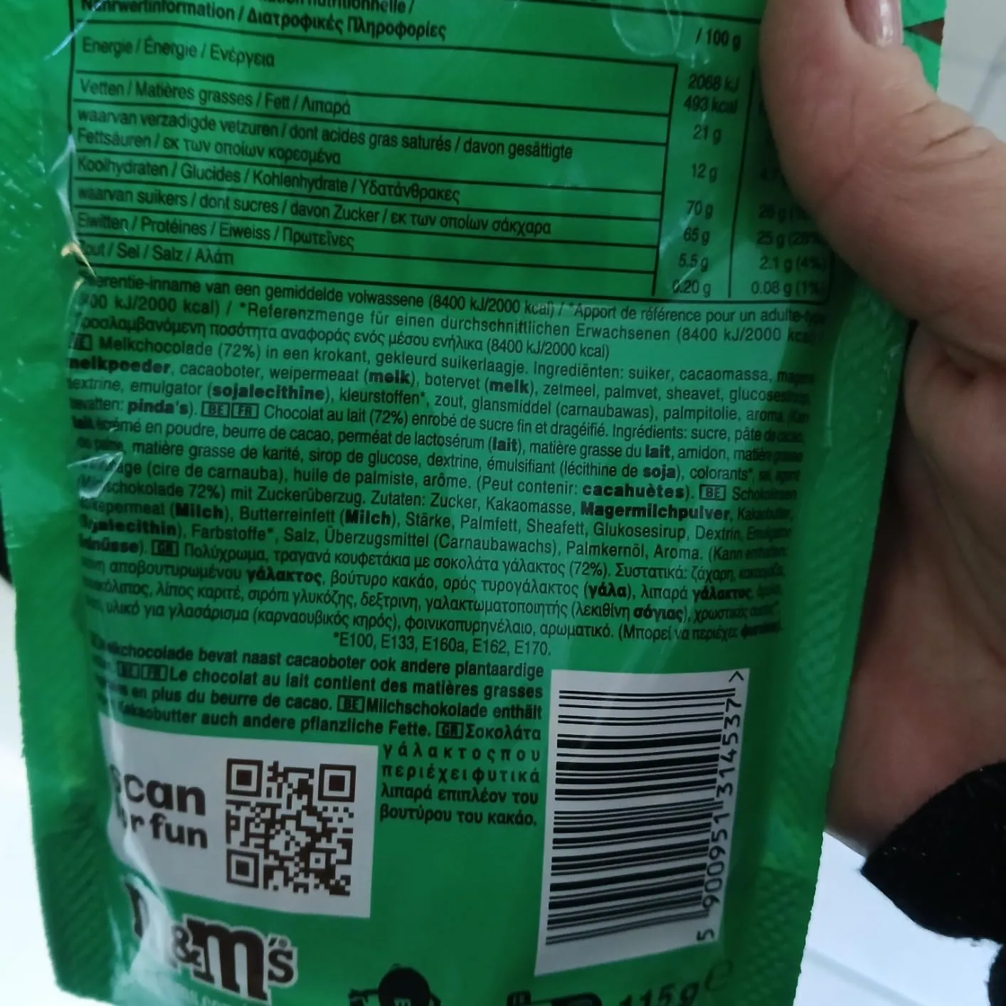 M&M's Minis bonbons chocolat lait 12x115g grand format
