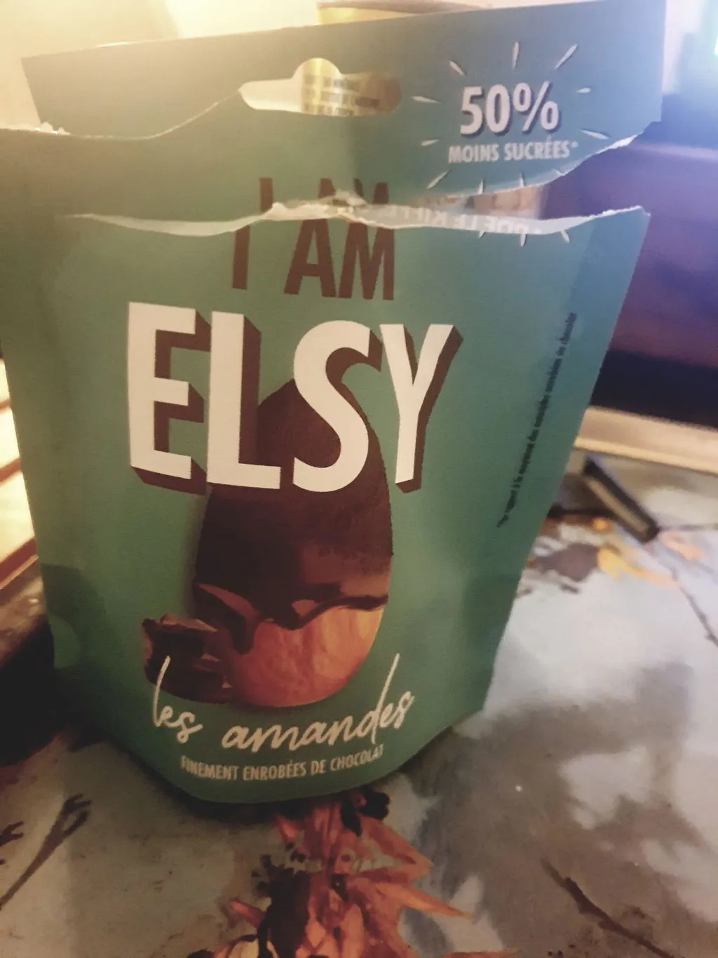 Elsy Amandes torréfiées chocolat lait 3x75g peu sucré