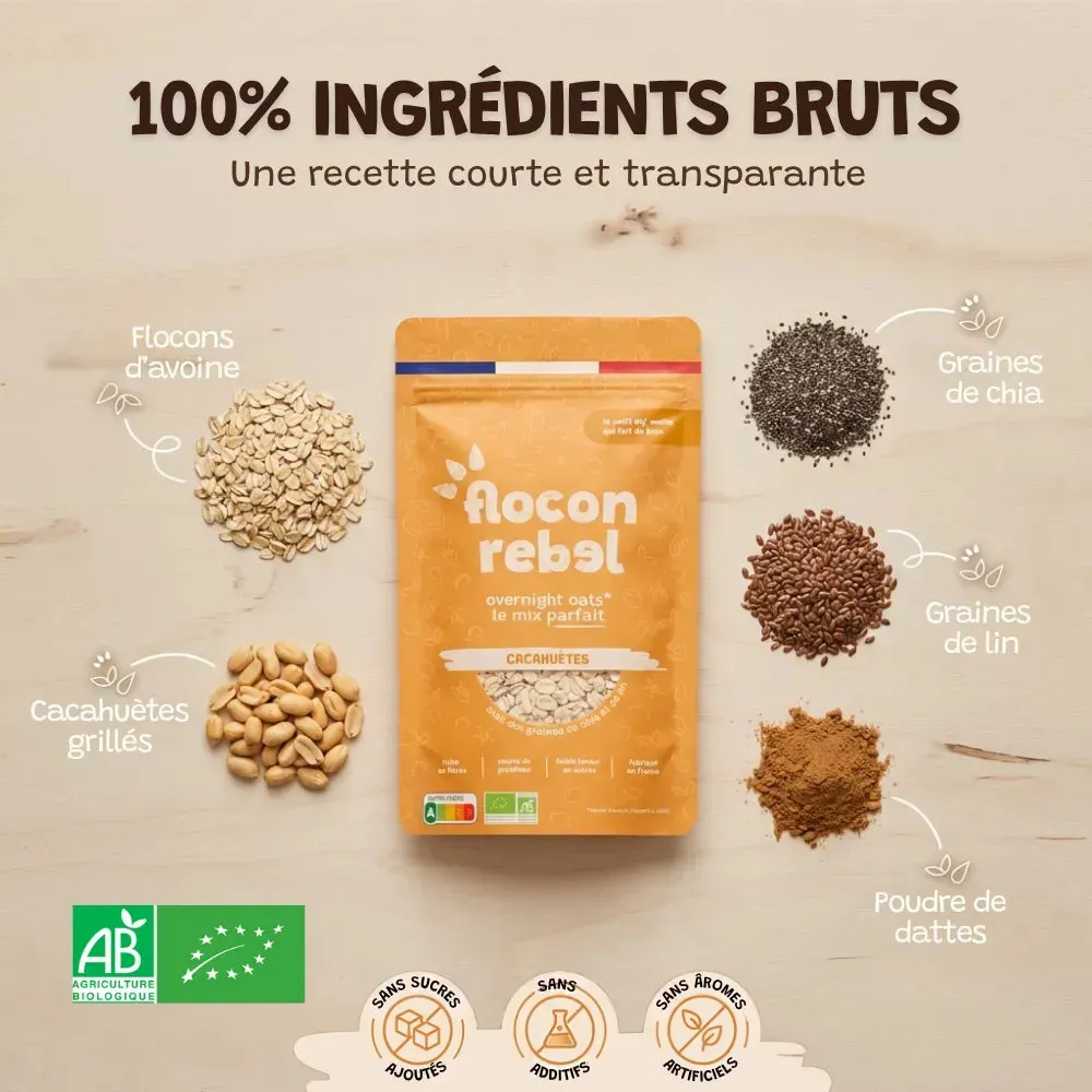 Elsy Flocon Rebel Cacahuètes overnight oats 315g bio
