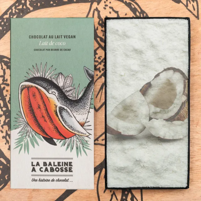 La Baleine à Cabosse Tablette lait coco 45% vegan