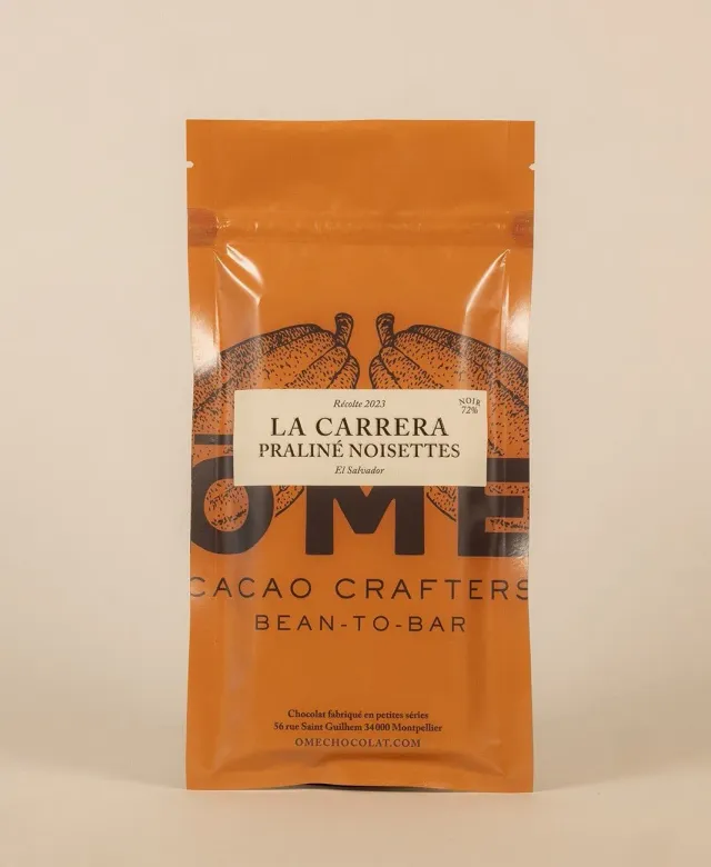 Ôme Hacienda La Carrera noir 72% tablette praliné noisettes