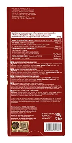 Valor Noir 52% Stevia tablette 100g sans sucre