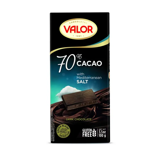 Valor Premium 70% tablette chocolat noir 100g sel marin