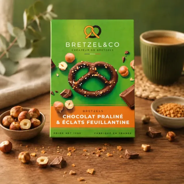 Bretzel & Co bretzel chocolat praliné feuillantine 100g fondant