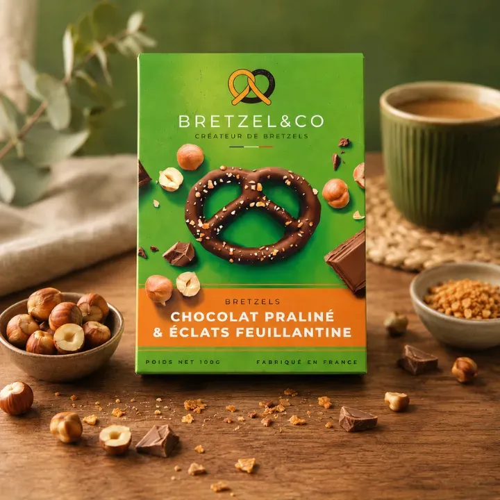 Bretzel & Co bretzel chocolat praliné feuillantine 100g fondant