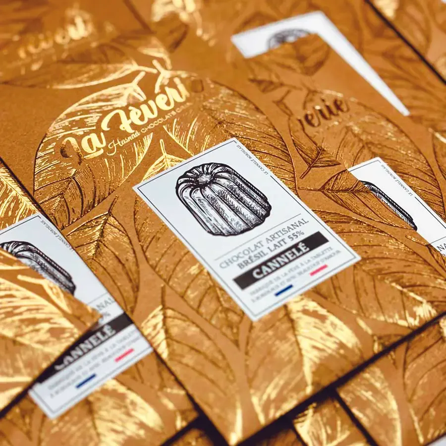 Hasnaâ tablette chocolat au lait cannelé Bordeaux 56g rhum