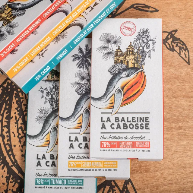 La Baleine à Cabosse Colombie pack 3 tablettes 76% cacao