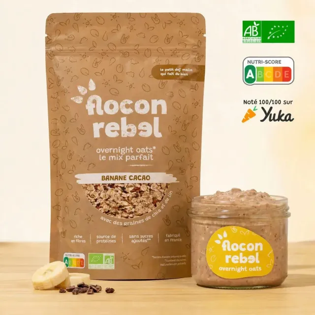 Elsy Flocon Rebel Banane Cacao overnight oats 315g bio