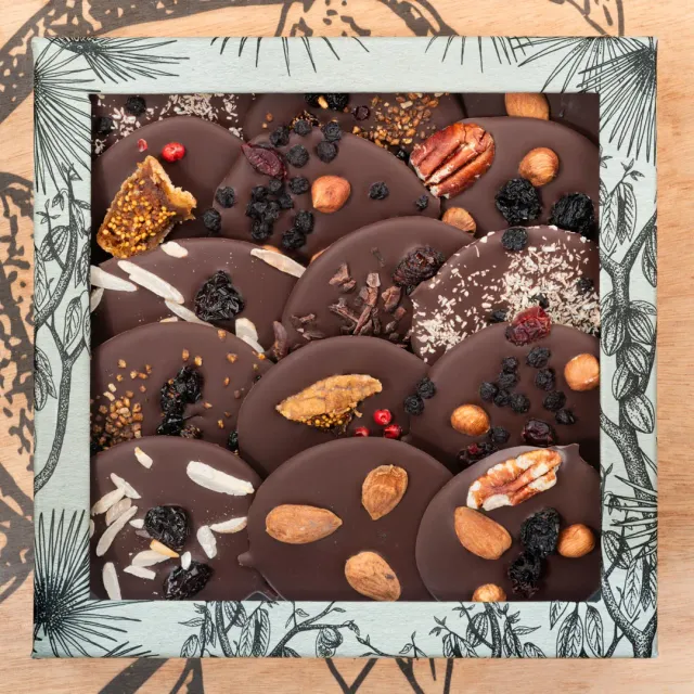 La Baleine à Cabosse boîte mendiants chocolat 15 pièces assortis