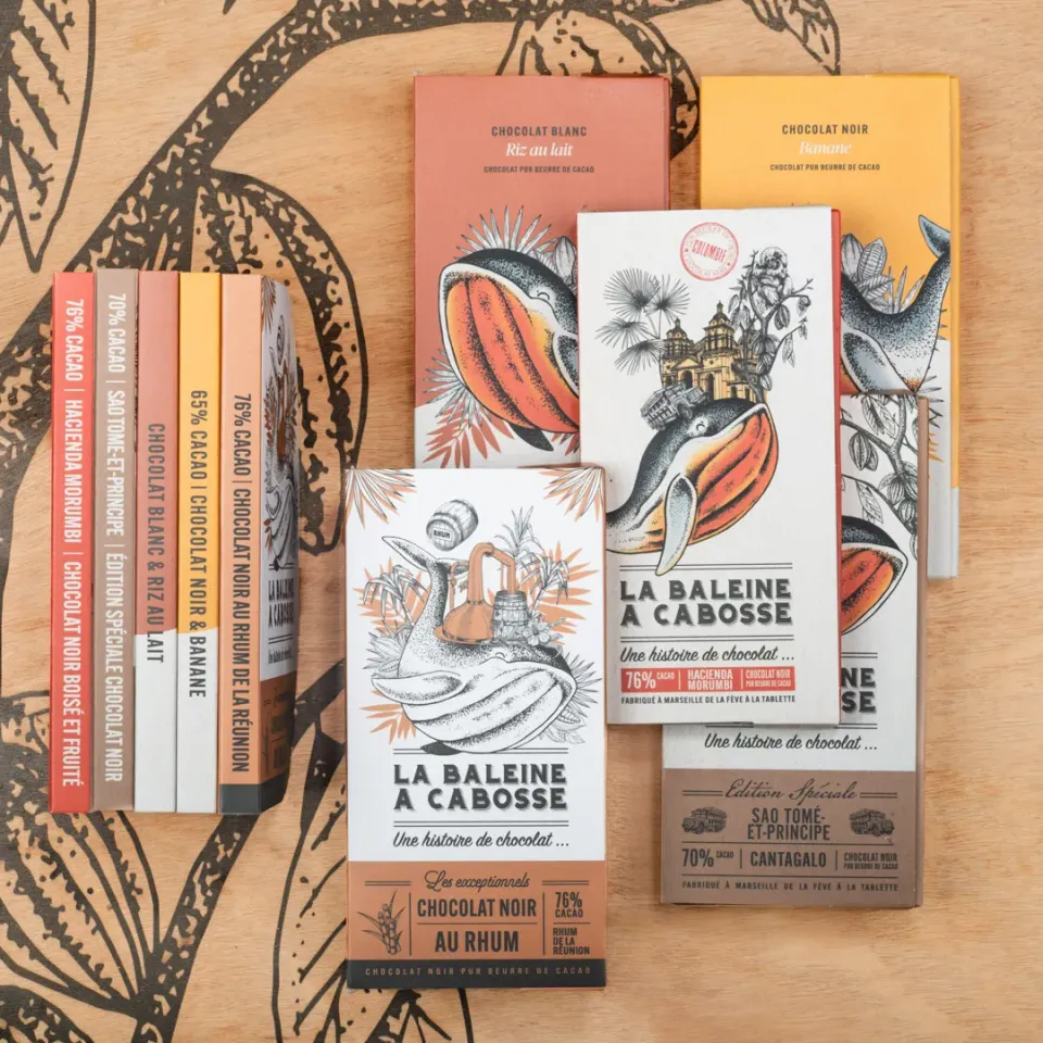 La Baleine à Cabosse Nouveautés pack 5 tablettes noir & blanc