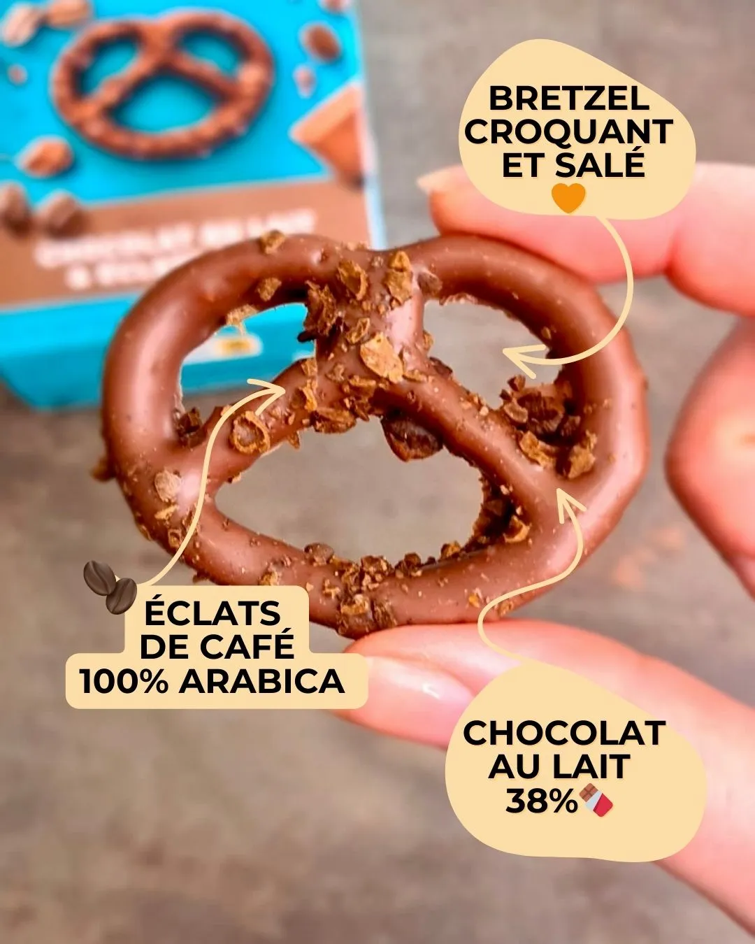 Bretzel & Co Lait bretzel chocolat 100g éclats café arabica