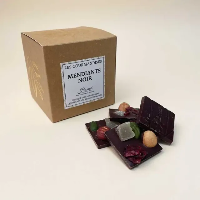 Hasnaâ Mendiants Noir chocolats 100g noir fruits secs