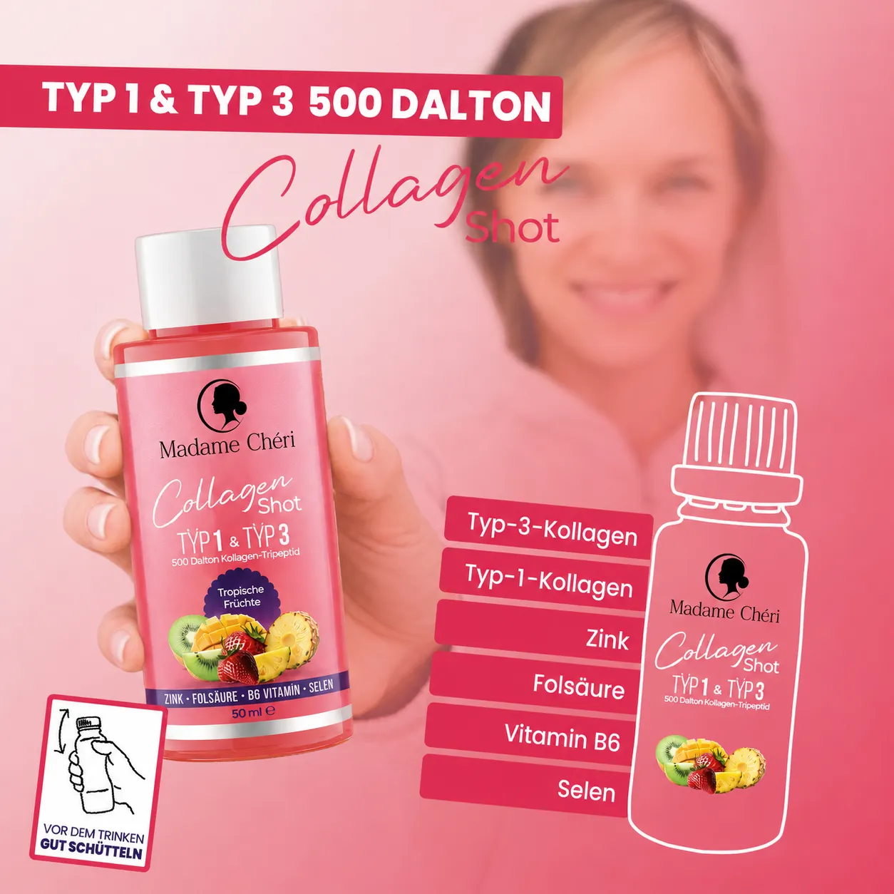 Madame Chéri Collagène shot 10x50 g beauté