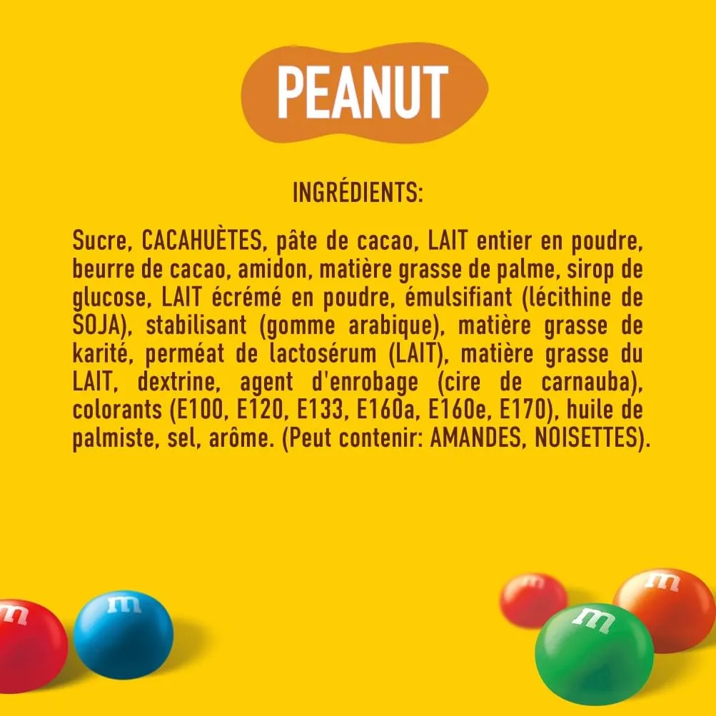 M&M's Peanut bonbons chocolat lait cacahuètes 16x82g