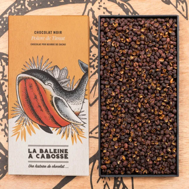 La Baleine à Cabosse Timut tablette noir 76% poivre