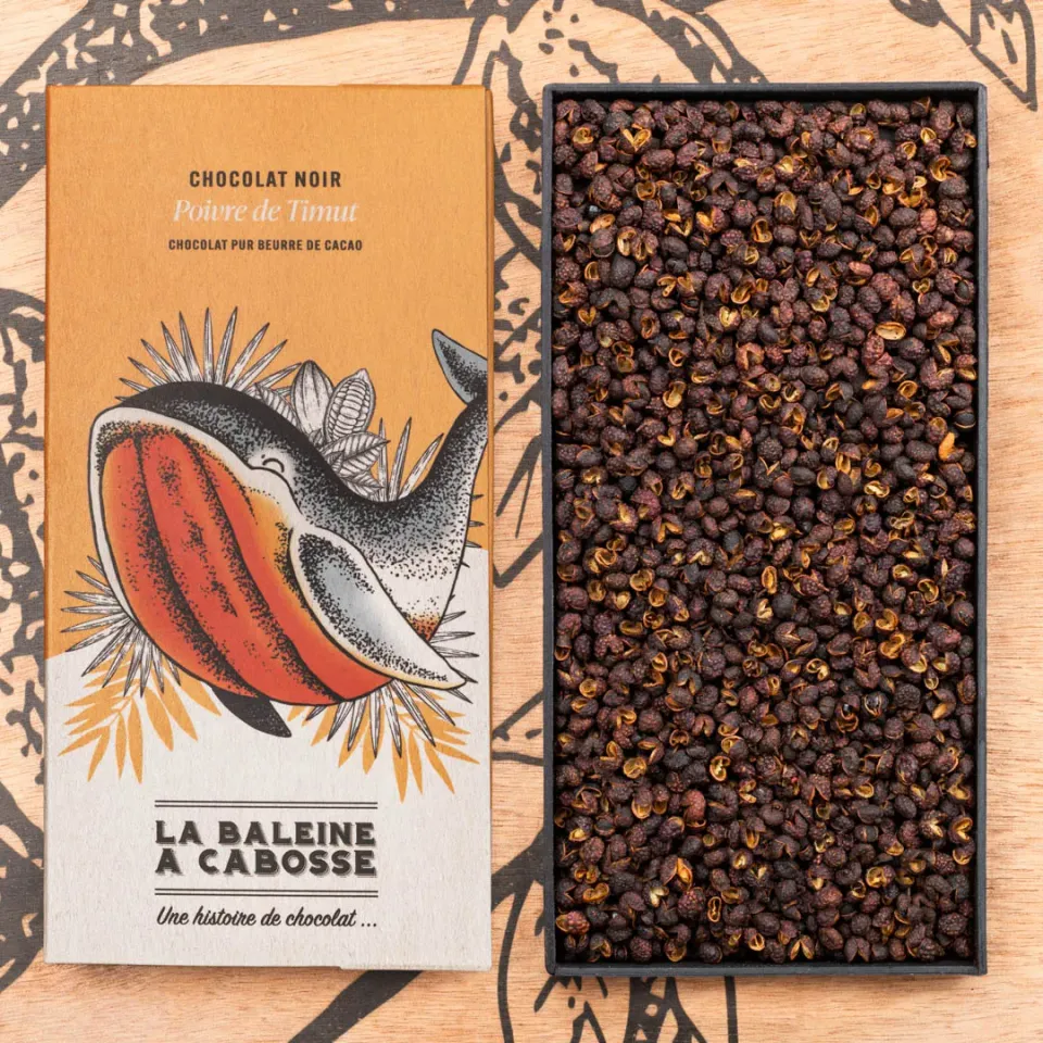 La Baleine à Cabosse Timut tablette noir 76% poivre