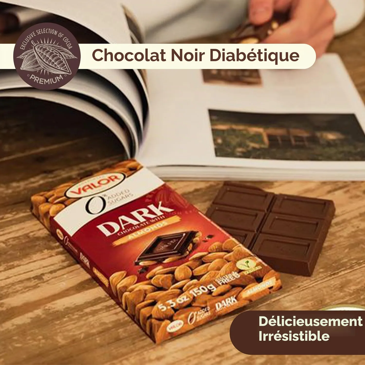 Valor Noir 52% Stevia tablette 100g sans sucre