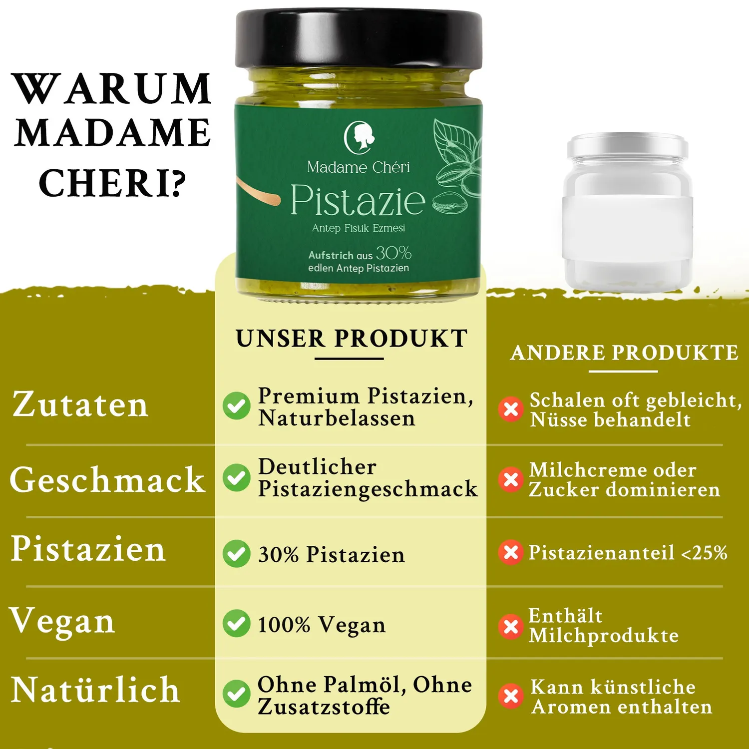 Madame Chéri crème pistache 30% 200g