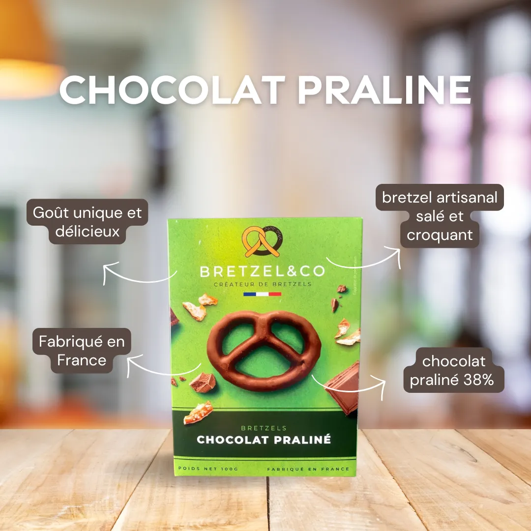 Bretzel & Co bretzel chocolat praliné 100g croustillant