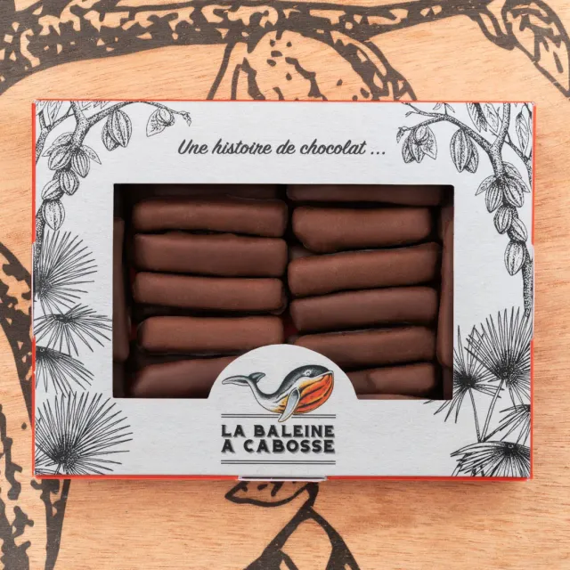La Baleine à Cabosse Gingembrettes orangettes chocolat noir 76%