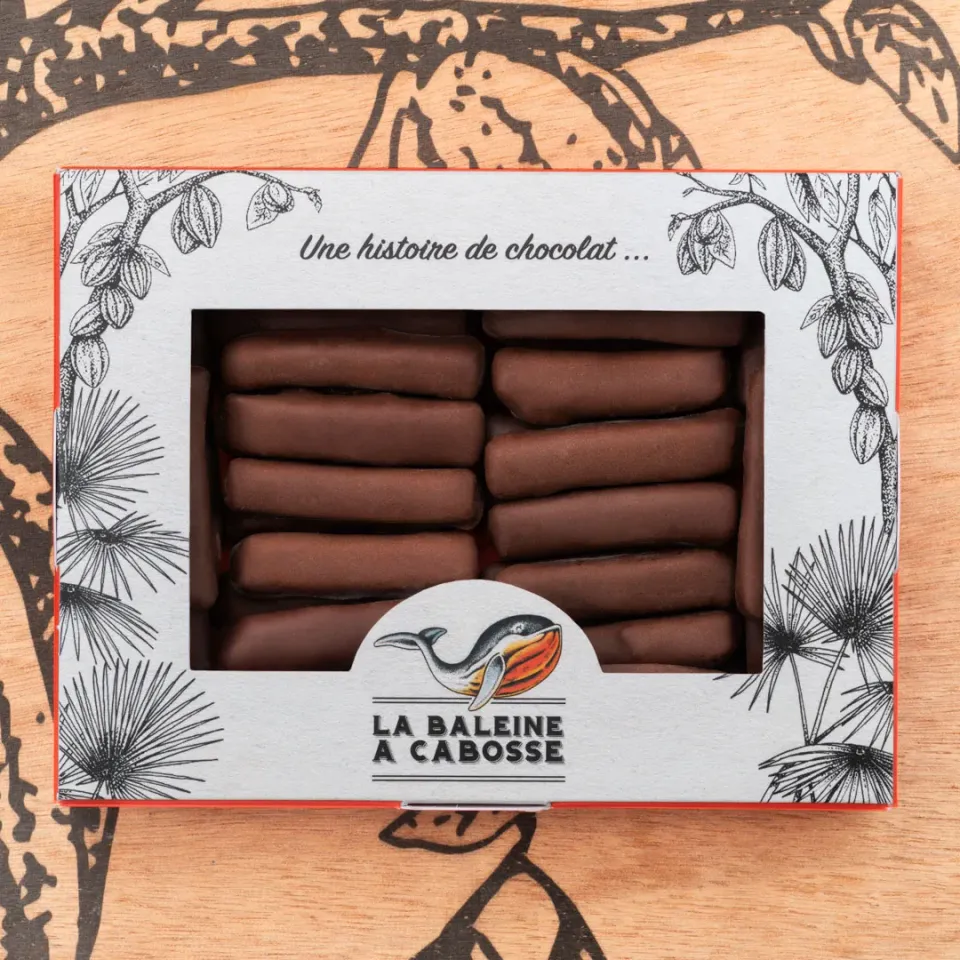 La Baleine à Cabosse Gingembrettes orangettes chocolat noir 76%