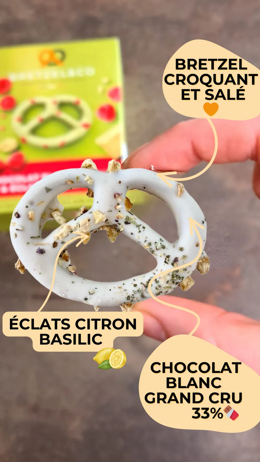 Bretzel & Co bretzel chocolat blanc citron basilic 100g frais