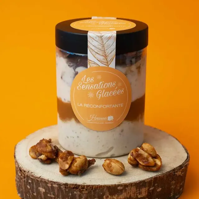 Hasnaâ La Réconfortante glace cacahuète pot 300g caramel
