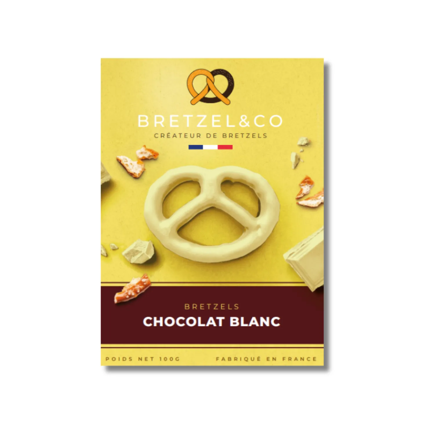 Bretzel & Co bretzel chocolat blanc nature sachet 100g