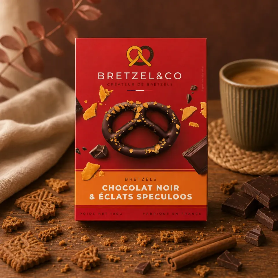 Bretzel & Co bretzel chocolat noir spéculoos 100g croquant