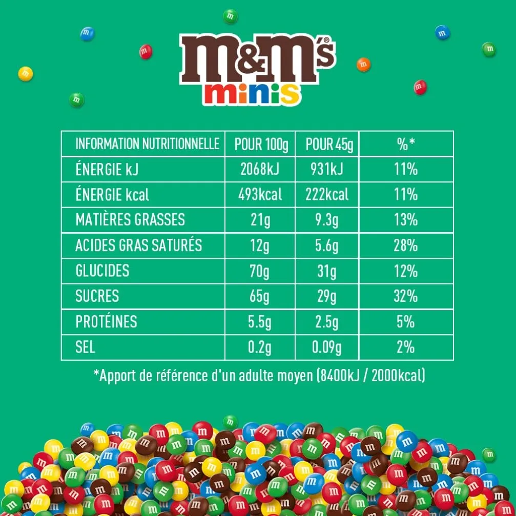 M&M's Minis bonbons chocolat lait 360g sachet