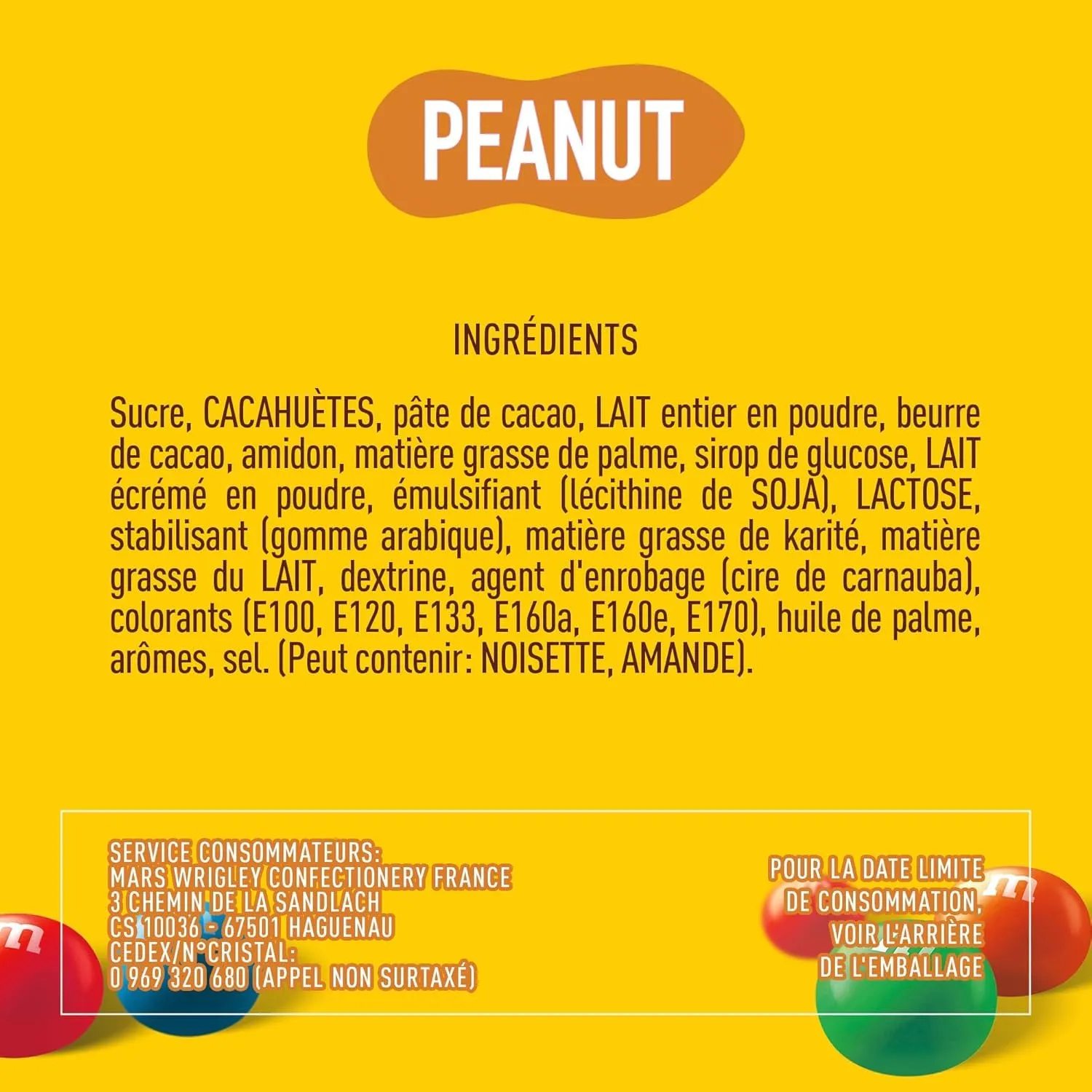 M&M'S Peanut bonbons chocolat lait cacahuètes 900g