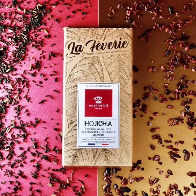 Hasnaâ Hojicha 60% tablette chocolat thé vert 56g Salvador