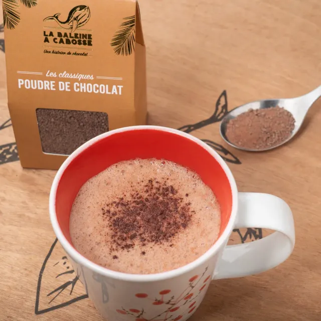 La Baleine à Cabosse poudre 76% poudre chocolat chaud intense