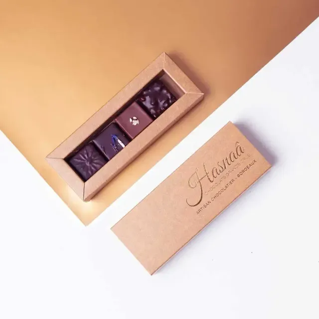 Hasnaâ Écrin 4 chocolats coffret 28g dégustation
