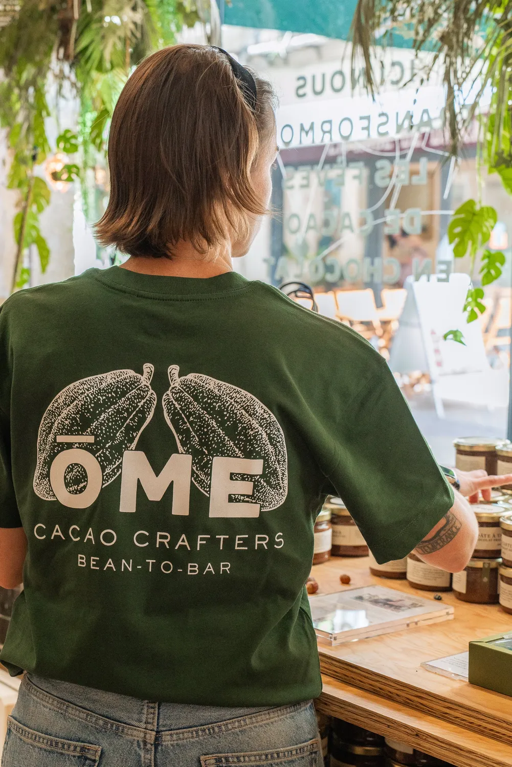 Ôme tee-shirt vert coton bio tissu épais