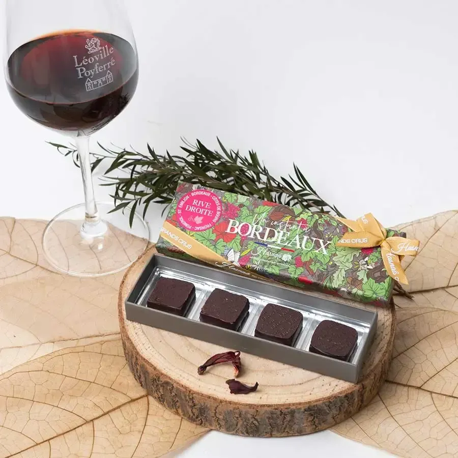Hasnaâ Un Instant à Bordeaux Rive Droite coffret 4 chocolats vin
