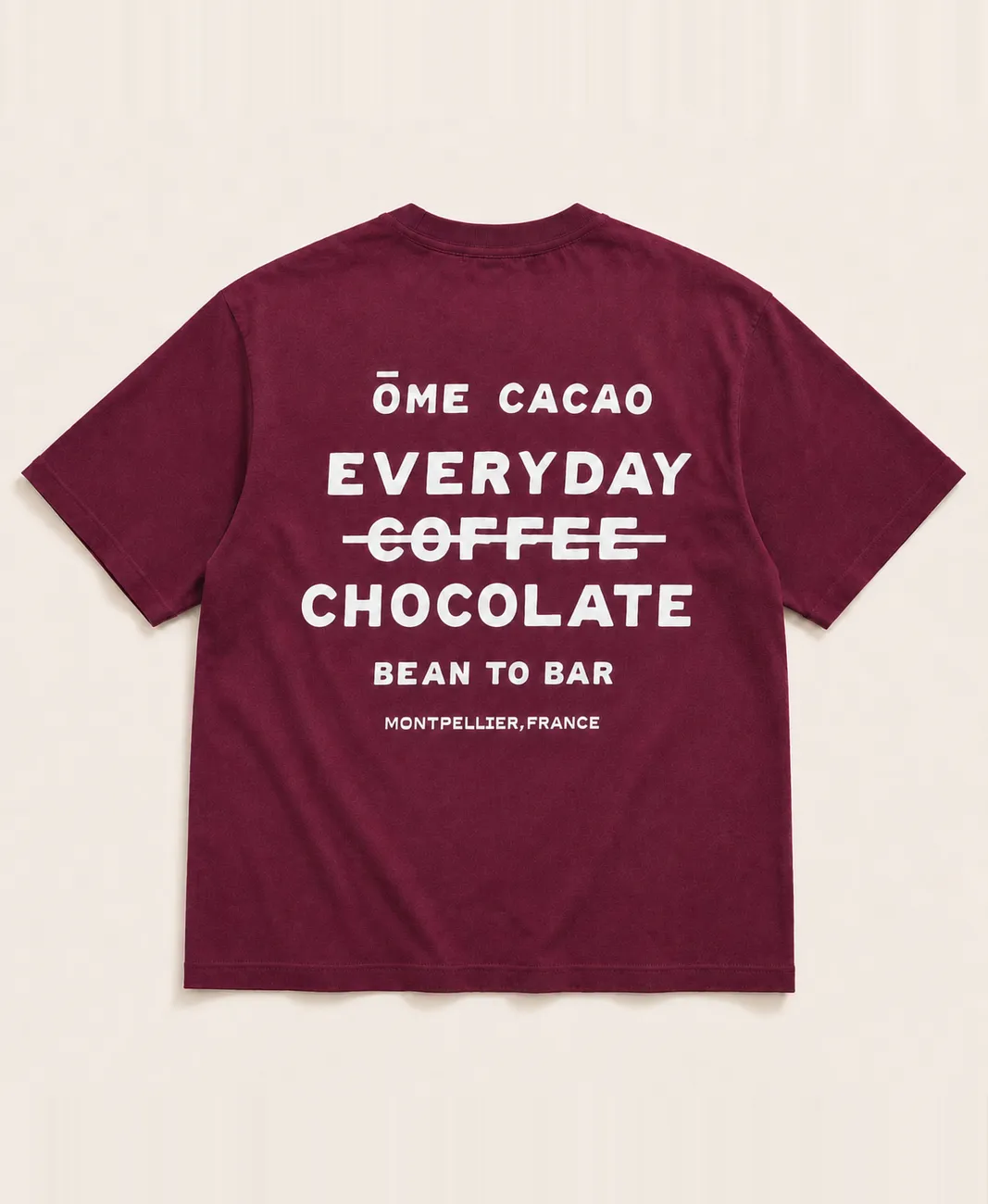 Ôme tee-shirt burgundy coton bio coupe oversize