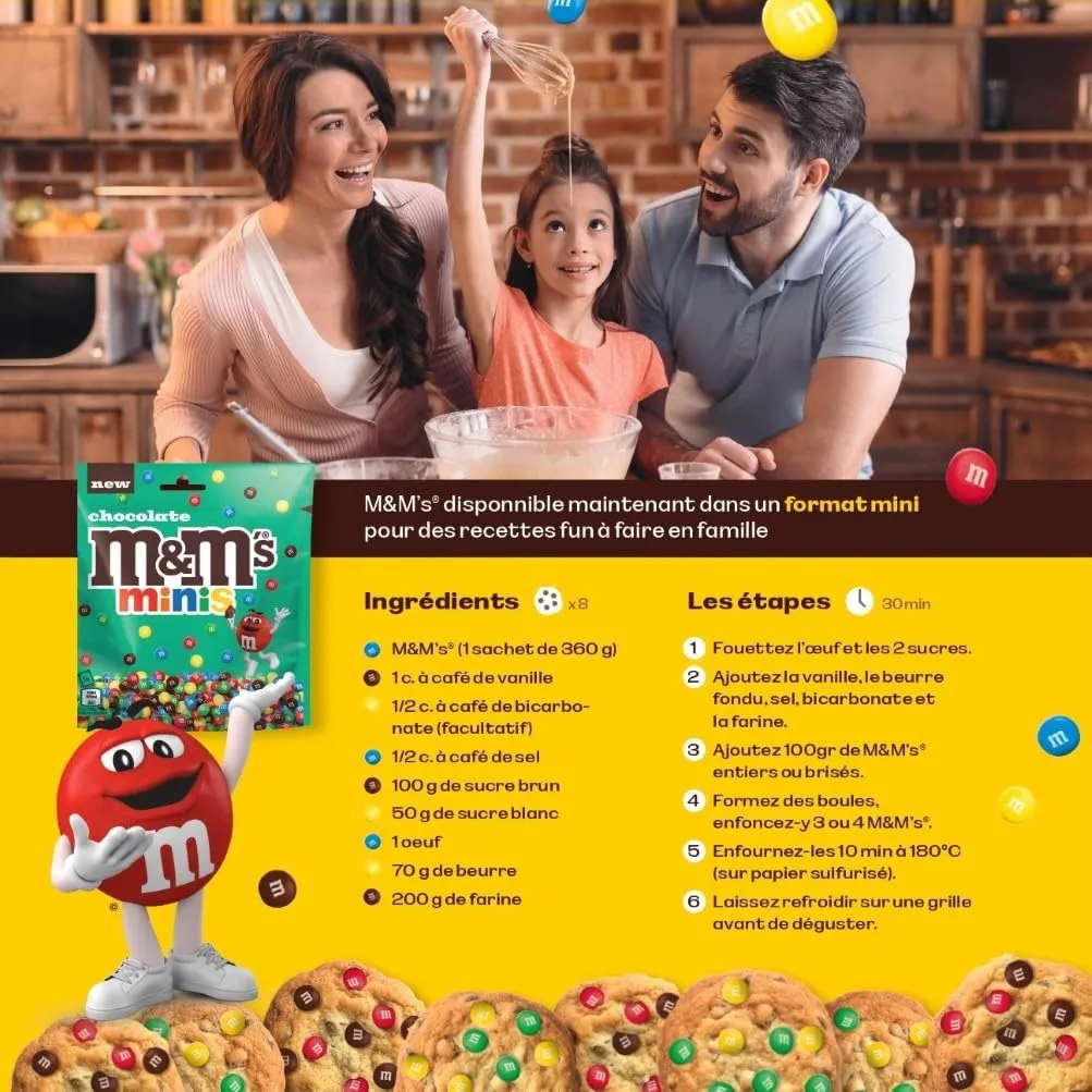 M&M's Minis bonbons chocolat lait 800g partage