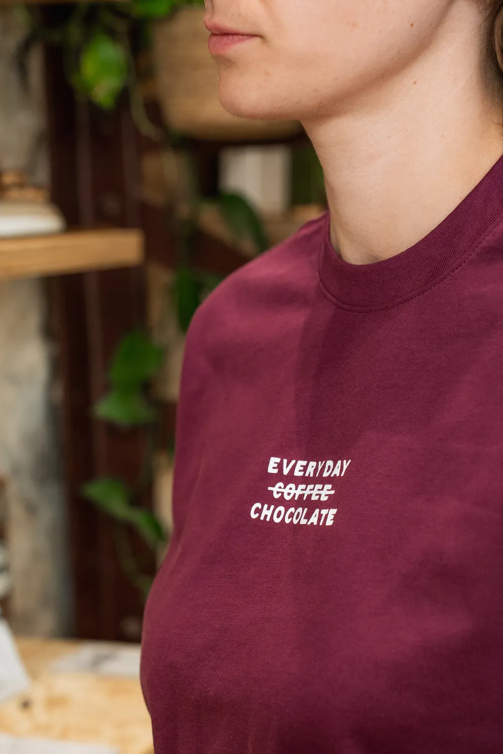 Ôme tee-shirt burgundy coton bio coupe oversize