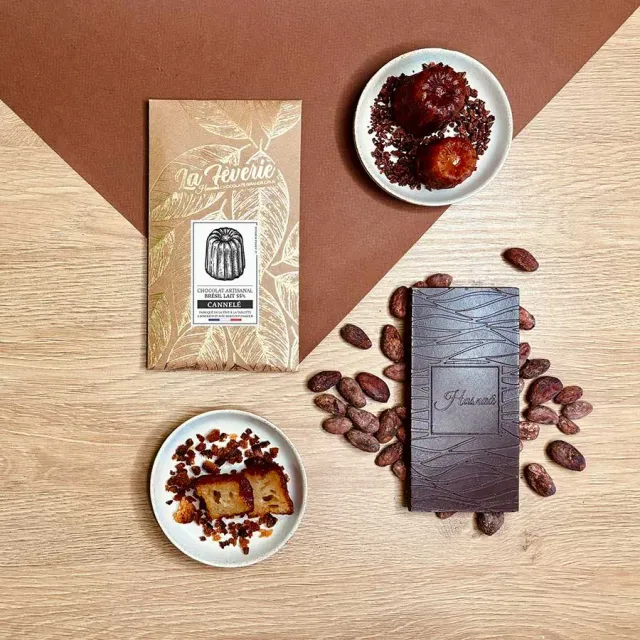 Hasnaâ tablette chocolat au lait cannelé Bordeaux 56g rhum