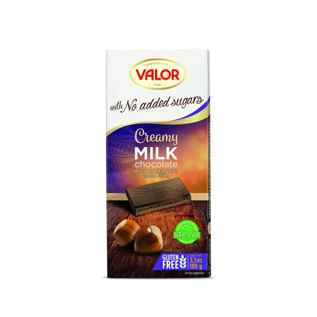 Valor Lait tablette chocolat 100g crème noisette