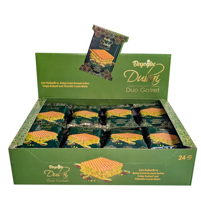 Madame Chéri Dubai Double Waffel gaufrettes 24x36g pistache