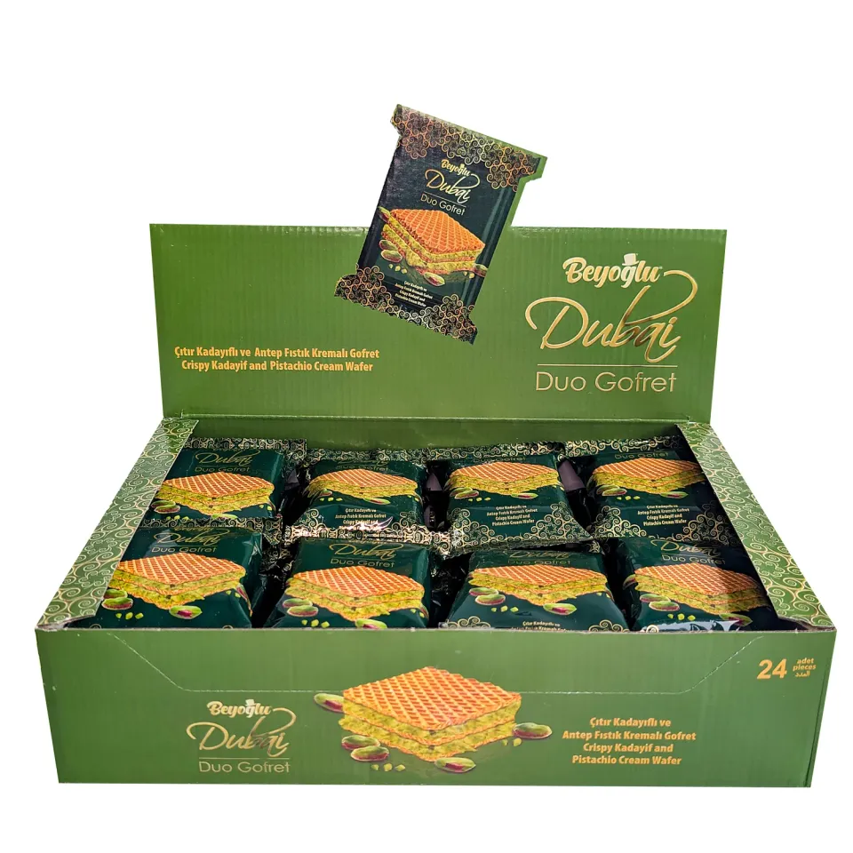 Madame Chéri Dubai Double Waffel gaufrettes 24x36g pistache