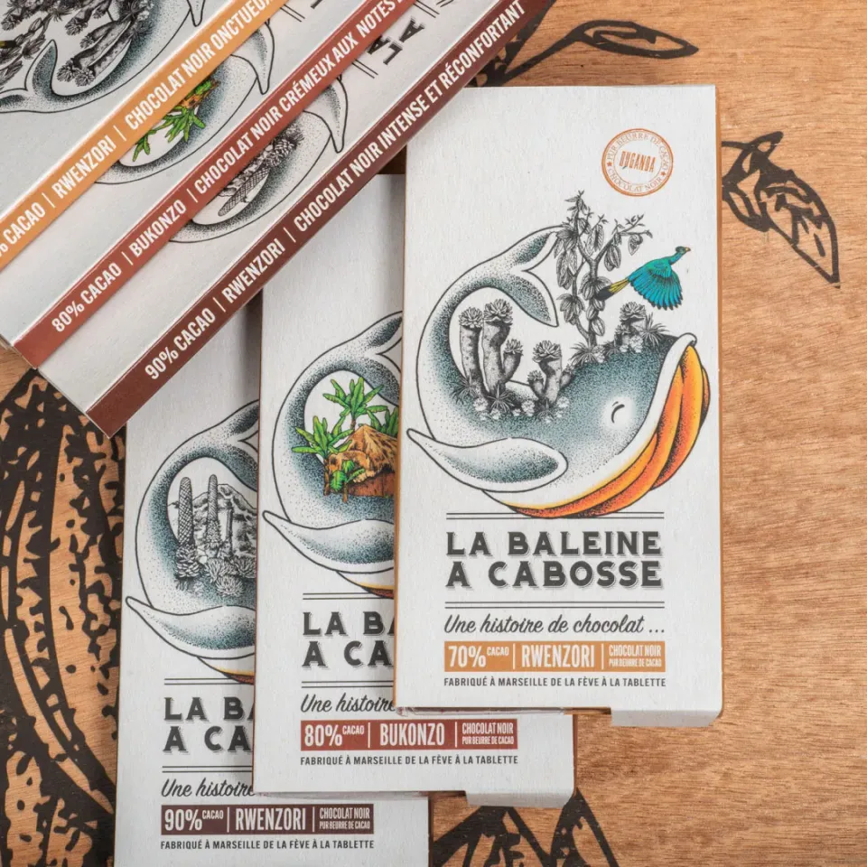 La Baleine à Cabosse pack 3 tablettes Ouganda 70 80 90% fruits rouges