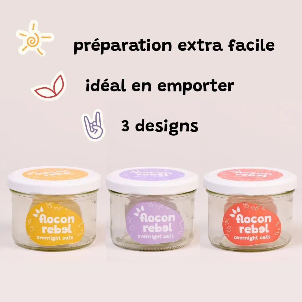 Elsy Flocon Rebel bocal verre overnight oats orange
